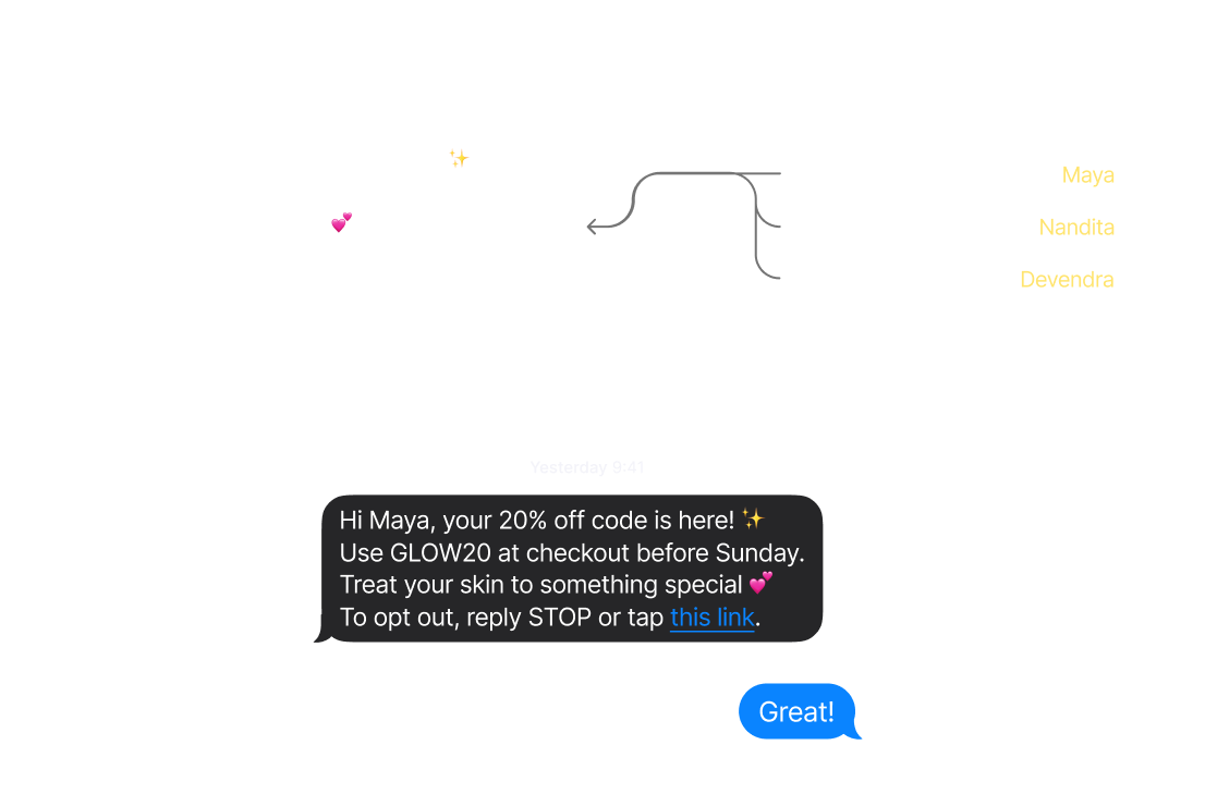 An image of a custom marketing template that can pick contact details automatically to run personalized campaigns.