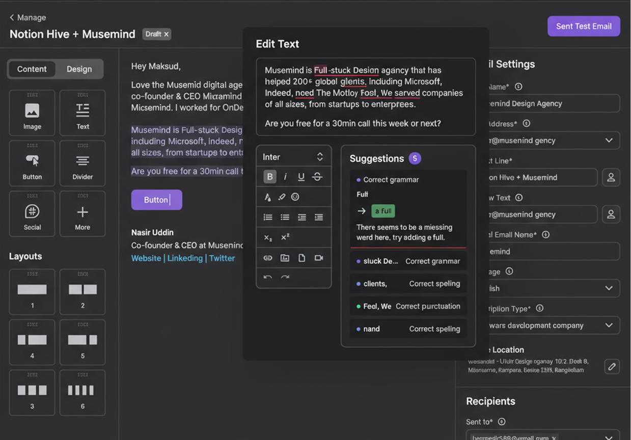 Craft highly-engaging emails that resonate with your customers.